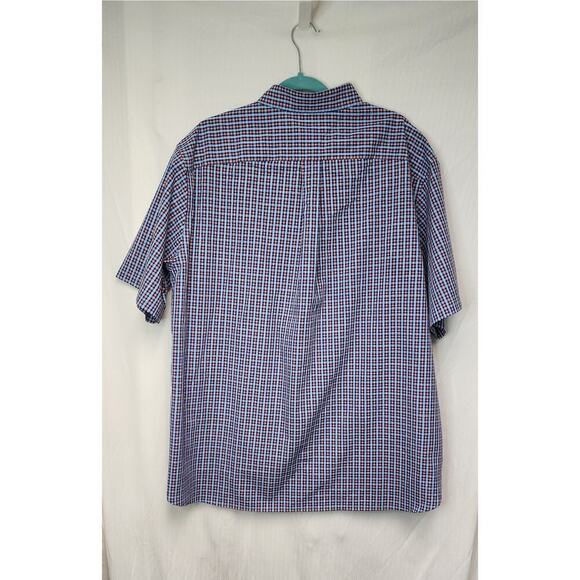 Daniel Cremieux Signature Label Plaid Cotton Short Sleeve Shirt XL Blue/Red - Picture 4 of 9